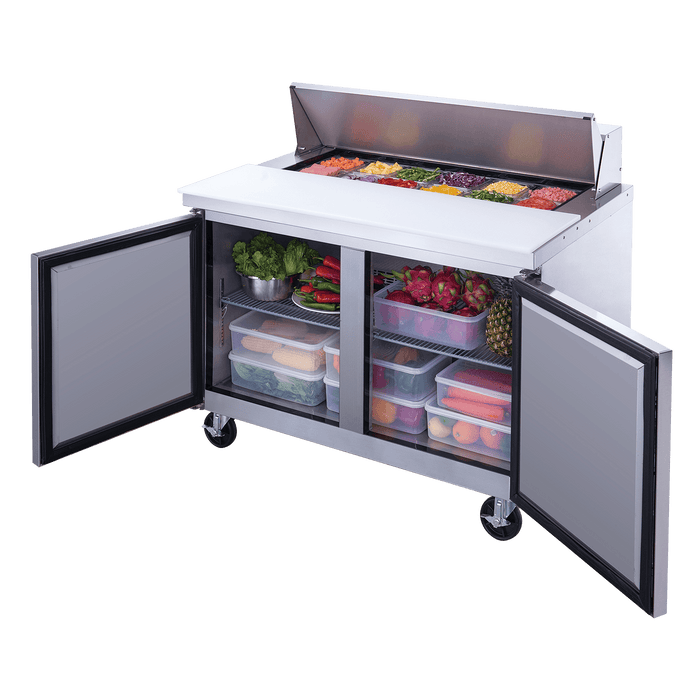 New Air NPT-048-SA 48" 2-Door Salad/Sandwich Refrigerated Prep Table