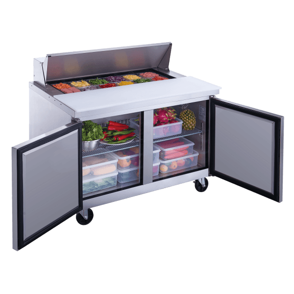 New Air NPT-048-SA 48" 2-Door Salad/Sandwich Refrigerated Prep Table