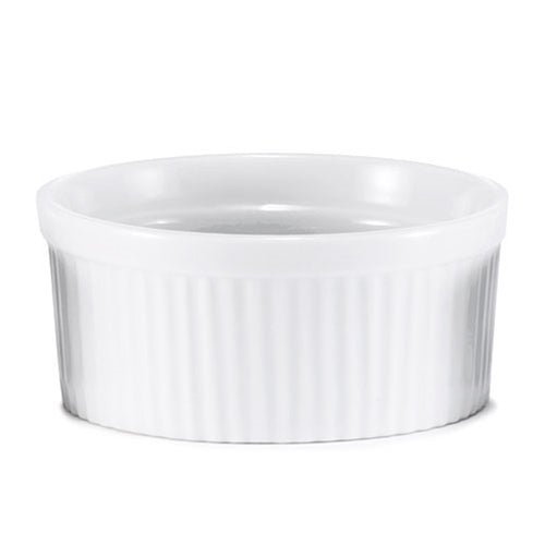 Browne 564021W 4.5 Oz. Ribbed White Porcelain Ramekin - Nella Online