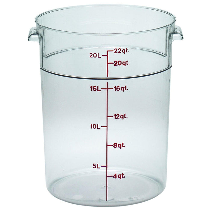 Cambro RFSCW22135 Camwear 22 Qt. Clear Round Food Storage Container - Nella Online