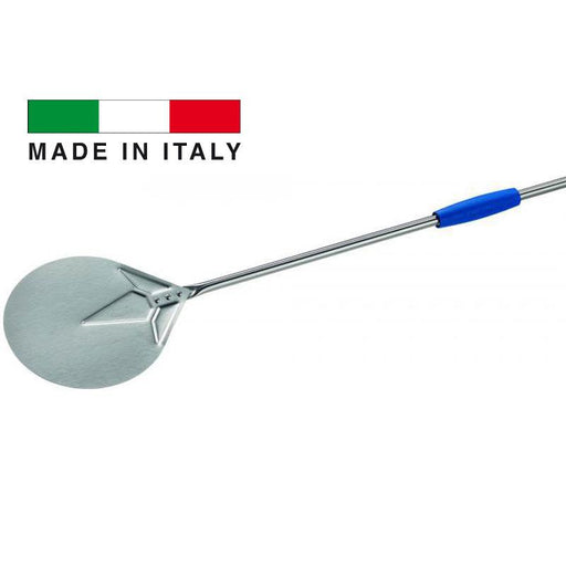 GI Metal I-20/120 Azzurra 8” Stainless Steel Round Pizza Peel with 47” Handle - Nella Online