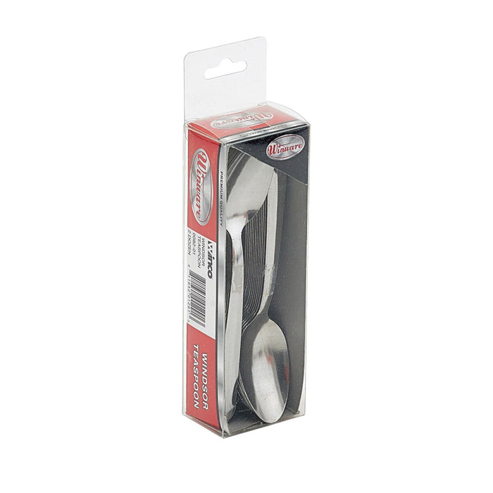 Winco 0082-01 6" Windsor Stainless Steel Teaspoon - 24/Case