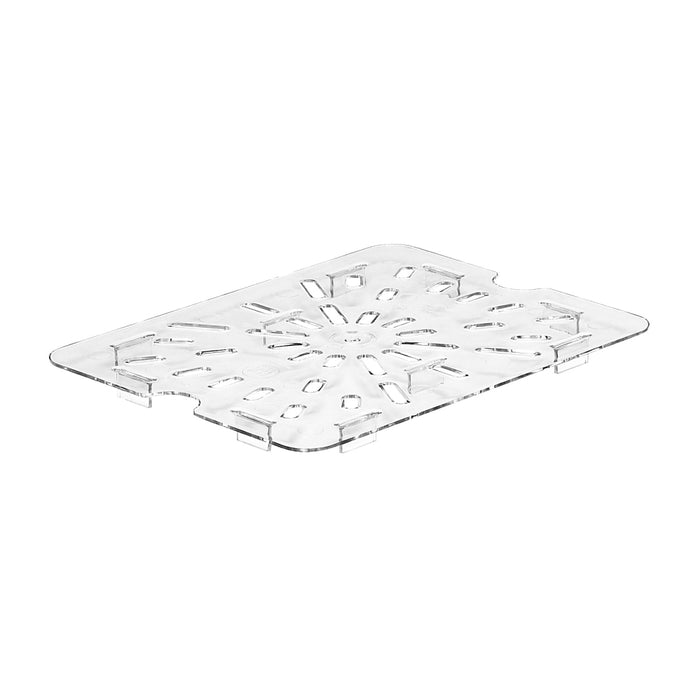 Cambro Camwear Clear Drain Shelf for 1/2 Size Steam Table Pans - 20CWD135