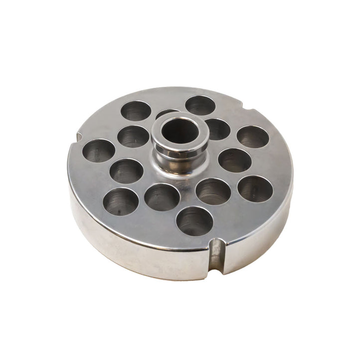 #52 Stainless Steel Machine Plate with Hub and Triple Notch - 5-1/8" Diameter, 3/4" Hole Size - 11178