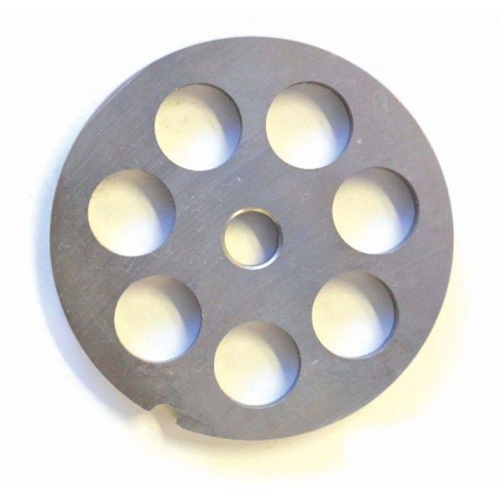 #22 Stainless Steel Hubless Machine Plate with Single Notch - 3-1/4" Diameter, 3/4" Hole Size - 11226