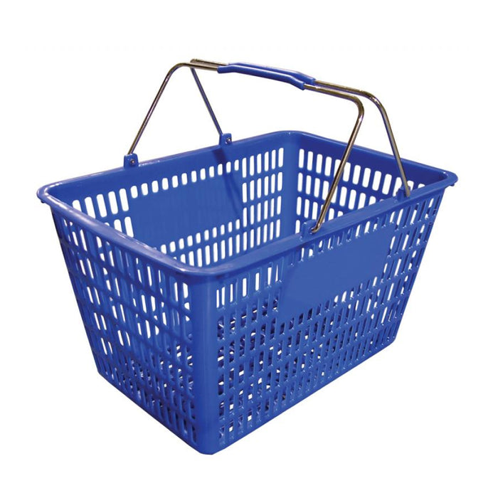 Nella 18.75" x 11.5" Blue Plastic Grocery Shopping Basket - 13023