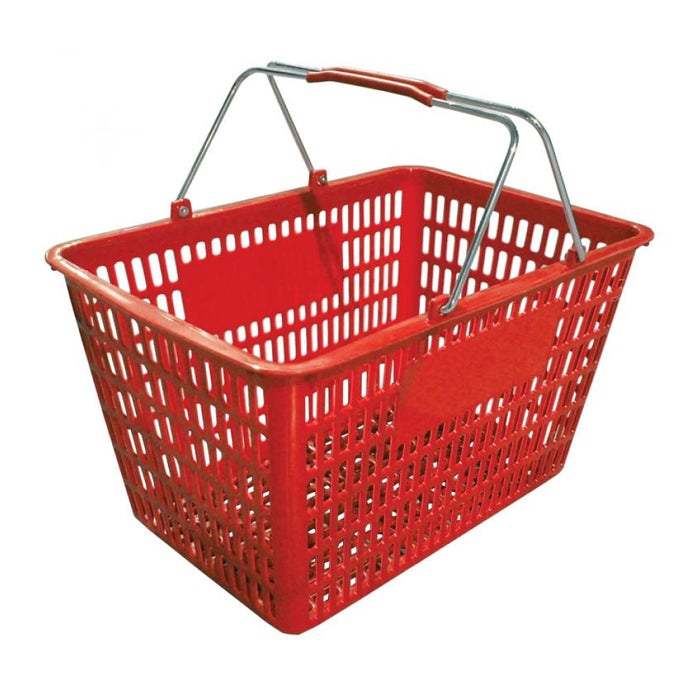 Nella 18.75" x 11.5" Red Plastic Grocery Shopping Basket - 13025