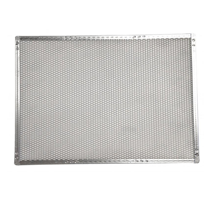 Nella 15″ x 21″ Rectangular Crimped Aluminum Pizza Screen - 13459