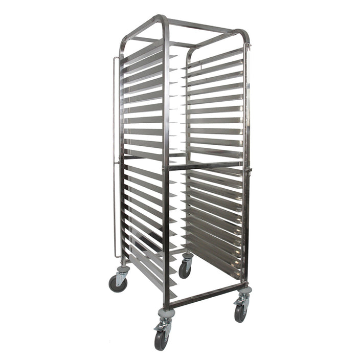 Nella 16-Tier Stainless Steel Bun / Pan Rack with Curve Top and Tray Stopper - JC-SSPR-16KD-218