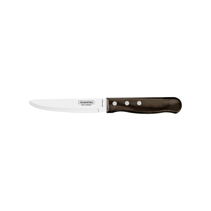 Tramontina 9.9" Rounded Tip Steak Knife with Polywood Handle - 12/Case - 21115095B