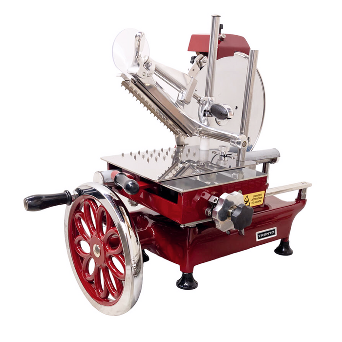 Trento 10" Blade Volano Manual Meat Slicer with Flower Flywheel - 26072
