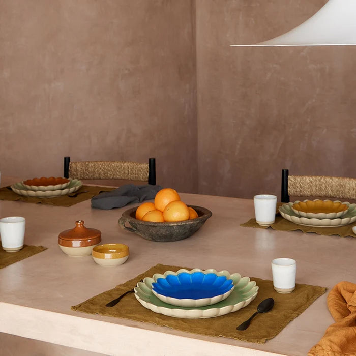 Costa Nova 7.4" Marrakesh Ciel Blue Round Stoneware Appetizer Plate - 6/Case - 2KEP191E-CIE