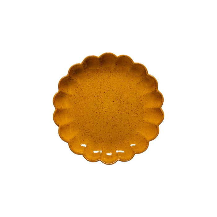 Costa Nova 8.66" Marrakesh Cumin Yellow Round Stoneware Salad/Dessert Plate - 6/Case - 2KEP221E-CMN
