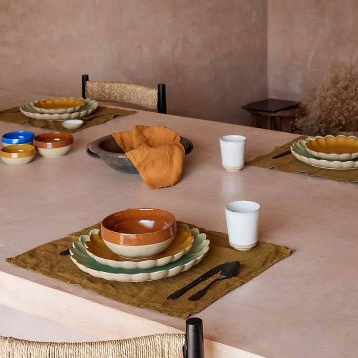 Costa Nova 8.66" Marrakesh Cumin Yellow Round Stoneware Salad/Dessert Plate - 6/Case - 2KEP221E-CMN