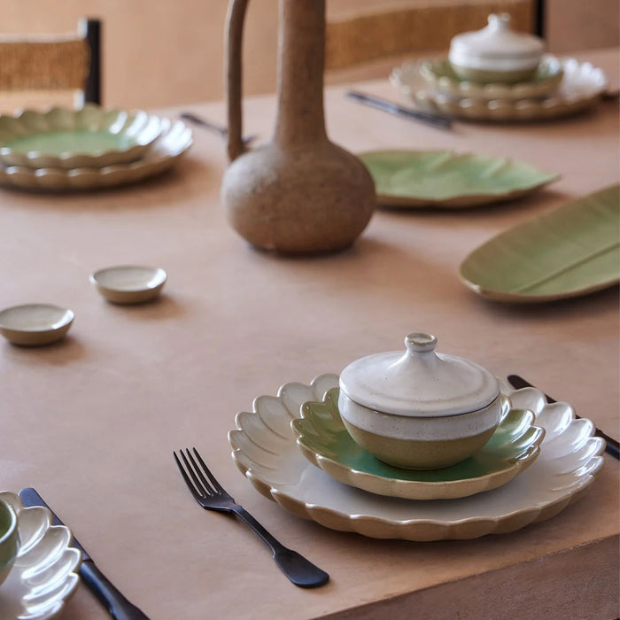 Costa Nova 10.87" Marrakesh Sable White Round Stoneware Dinner Plate - 6/Case - 2KEP281E-SBL