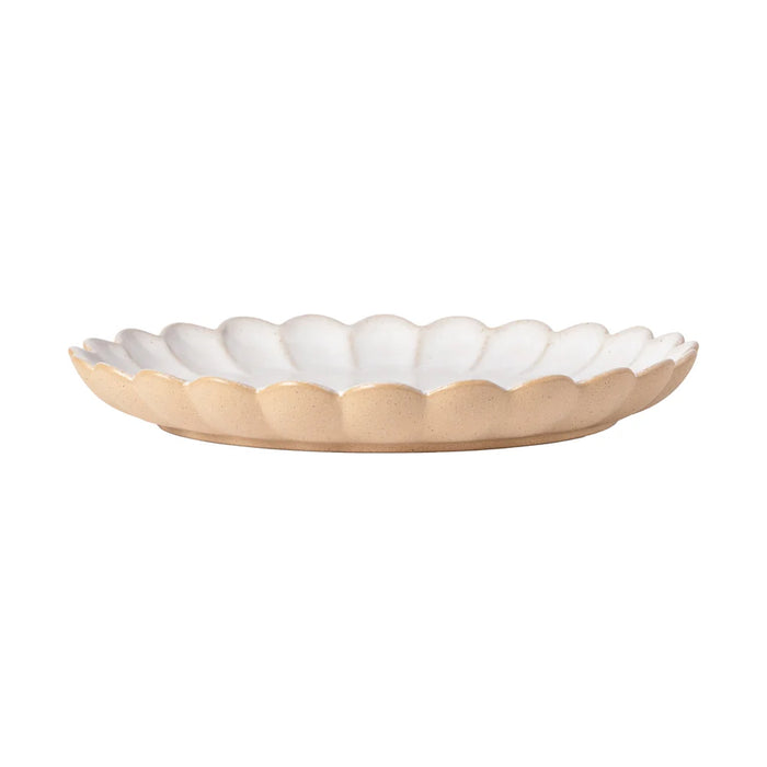 Costa Nova 10.87" Marrakesh Sable White Round Stoneware Dinner Plate - 6/Case - 2KEP281E-SBL