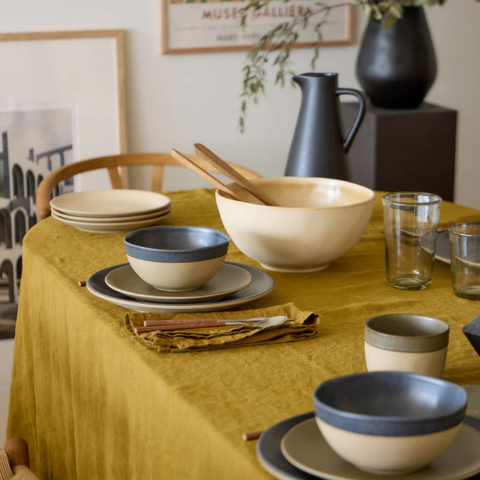 Costa Nova 22.6 Oz. Arenito Charcoal Grey Round Stoneware Cereal/Latte Bowl - 6/Case - 2LNS161-CHR