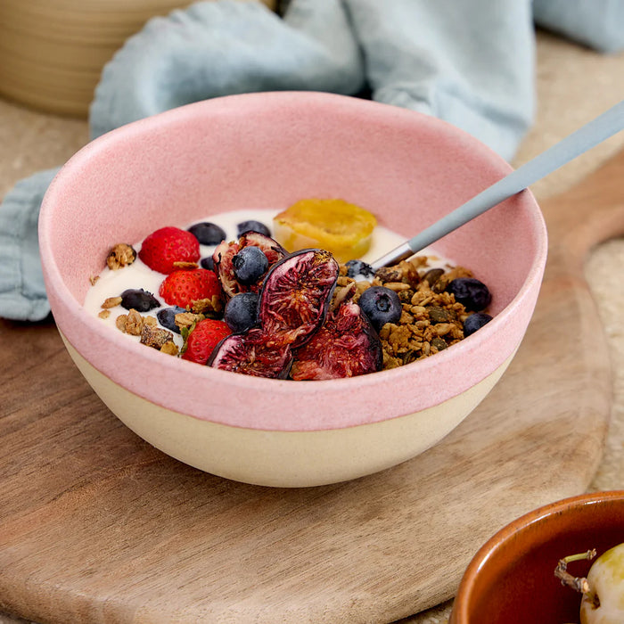 Costa Nova 22.6 Oz. Arenito Mauve Pink Round Stoneware Cereal/Latte Bowl - 6/Case - 2LNS161-PNK