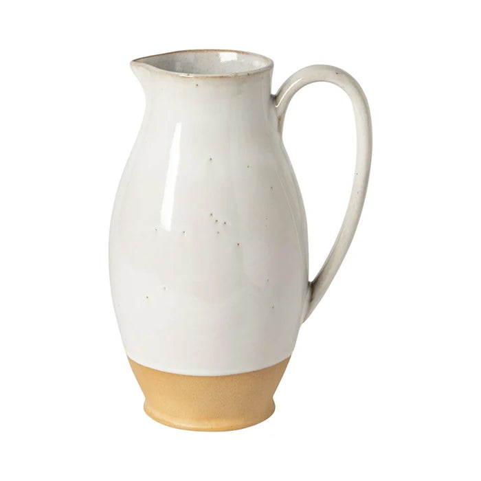 Costa Nova 78 Oz. Marrakesh Sable White Stoneware Pitcher - 2NAZ261-SBL