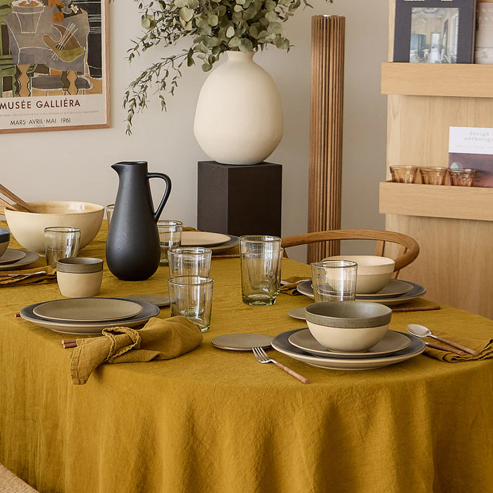 Costa Nova 8.6" Arenito Olive Green Round Stoneware Salad/Dessert Plate - 6/Case - 2RTP222-OLV