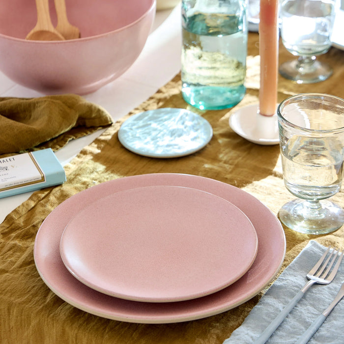 Costa Nova 8.6" Arenito Mauve Pink Round Stoneware Salad/Dessert Plate - 6/Case - 2RTP222-PNK