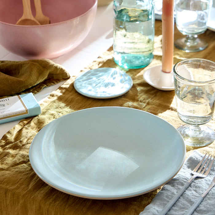 Costa Nova 10.8" Arenito Aqua Blue Round Stoneware Dinner Plate - 6/Case - 2RTP282-AQU