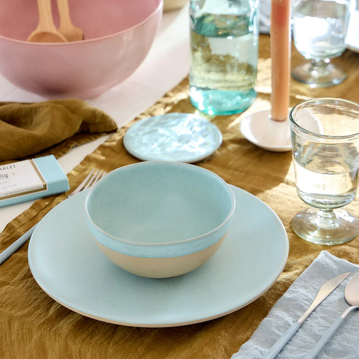 Costa Nova 10.8" Arenito Aqua Blue Round Stoneware Dinner Plate - 6/Case - 2RTP282-AQU