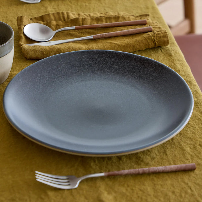 Costa Nova 10.8" Arenito Charcoal Grey Round Stoneware Dinner Plate - 6/Case - 2RTP282-CHR