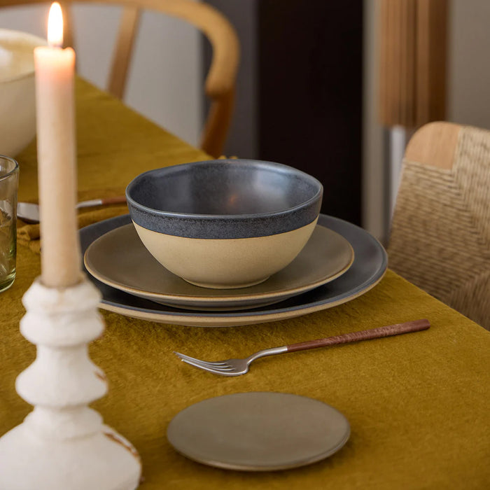 Costa Nova 10.8" Arenito Charcoal Grey Round Stoneware Dinner Plate - 6/Case - 2RTP282-CHR