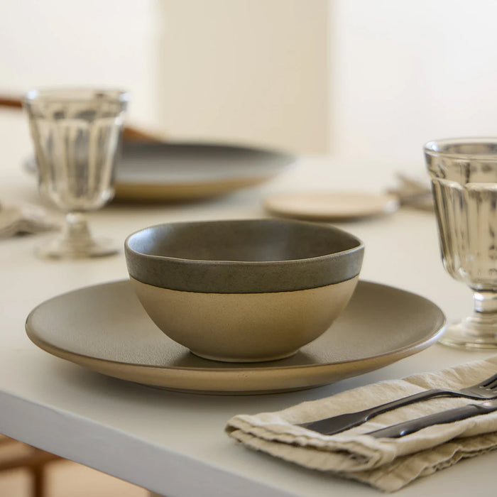 Costa Nova 10.8" Arenito Olive Green Round Stoneware Dinner Plate - 6/Case - 2RTP282-OLV