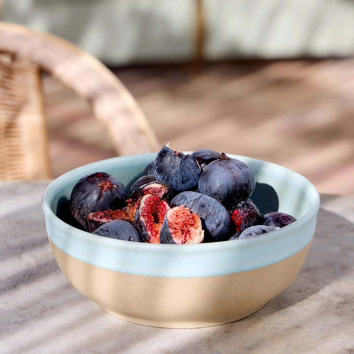 Costa Nova 7.25" Arenito Aqua Blue Round Stoneware Poke Bowl - 2RTS192-AQU