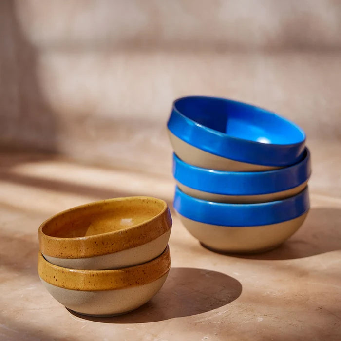 Costa Nova 4.4 Oz. Marrakesh Cumin Yellow Round Stoneware Dip Bowl - 6/Case - 2VGN101-CMN