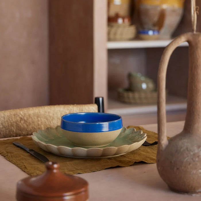 Costa Nova 20.25 Oz. Marrakesh Ciel Blue Round Stoneware Soup/Cereal Bowl - 6/Case - 2VGS151-CIE