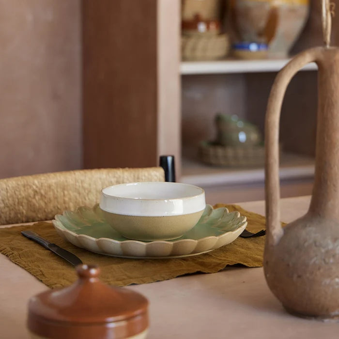 Costa Nova 20.25 Oz. Marrakesh Sable White Round Stoneware Soup/Cereal Bowl - 6/Case - 2VGS151-SBL