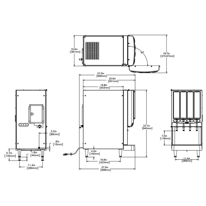 Bunn JDF-4S 4-Segment Graphics Cold Beverage Dispenser - 37300.0094