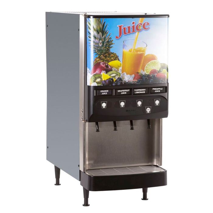 Bunn JDF-4S Silver Series 4-Flavor Cold Beverage System Dispenser - 37300.6002