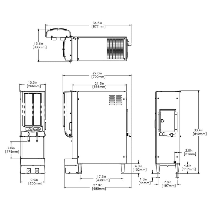 Bunn JDF-2S 2-Segment Graphics Cold Beverage Dispenser - 37900.0076