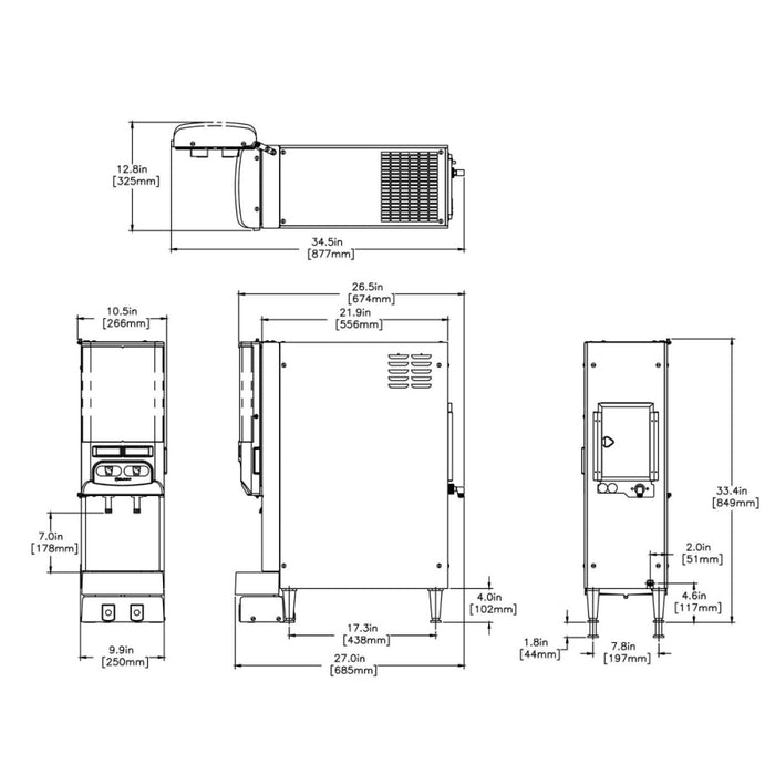Bunn JDF-2S Silver Series 2-Flavor Cold Beverage System Dispenser - 37900.6001