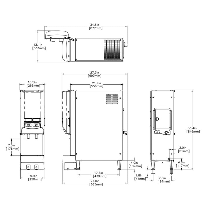 Bunn JDF-2S Silver Series 2-Flavor Cold Beverage Dispenser- 37900.6009