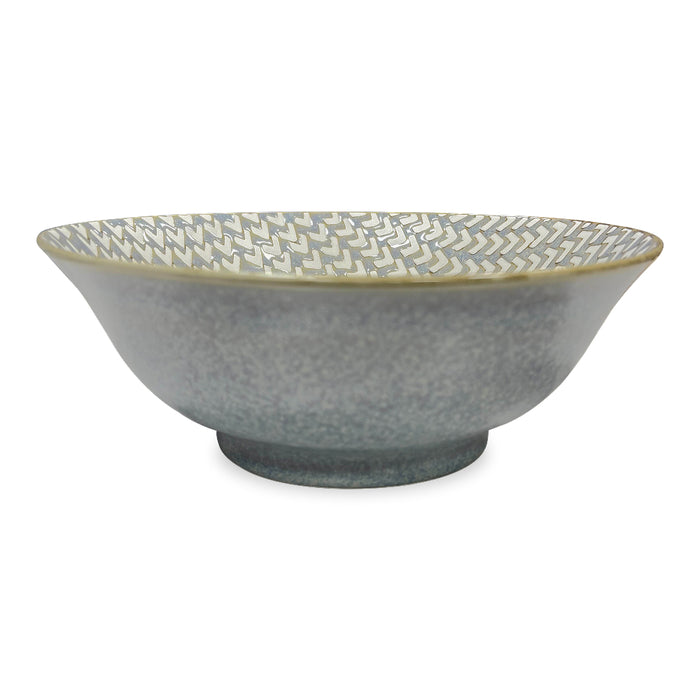 BIA 8.25" Chevron Stoneware Footed Serving Bowl - 410411CV