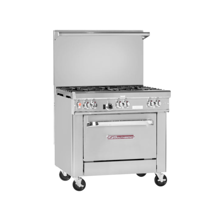 Southbend Ultimate 4362D 36.5" Natural Gas 6-Burner Range with Oven - 207,000 BTU