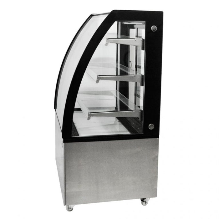 Nella 36" Curved Glass Refrigerated Floor Display Case - 10.95 Cu. Ft.