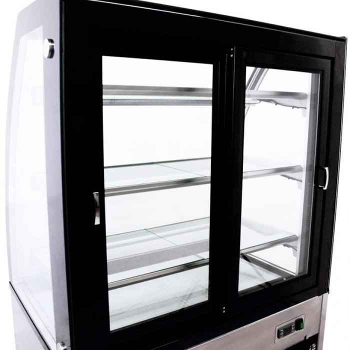 Nella 36" Curved Glass Refrigerated Floor Display Case - 10.95 Cu. Ft.