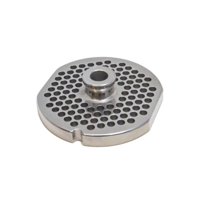 #22 Stainless Steel Machine Plate with Hub, Single Notch, and Flat Sides - 3-1/4" Diameter, 3/16" Hole Size - 45275