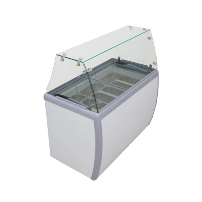 Nella 50" Ice Cream Dipping Cabinet with Flat Sneeze Guard - 10.2  Cu. Ft. - 47743