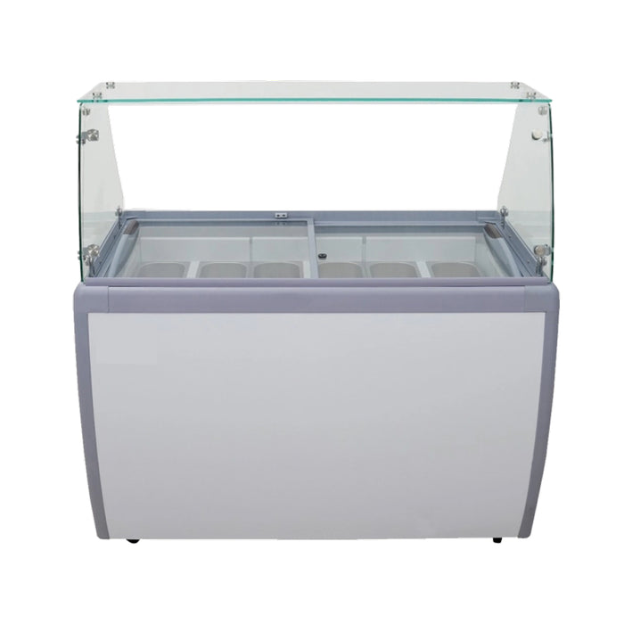 Nella 50" Ice Cream Dipping Cabinet with Flat Sneeze Guard - 10.2  Cu. Ft. - 47743