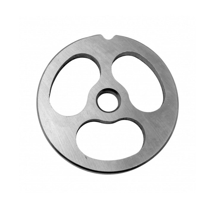 #12 Kidney Stainless Steel Hubless Machine Plate with Single Notch - 2-3/4" Diameter - 47757