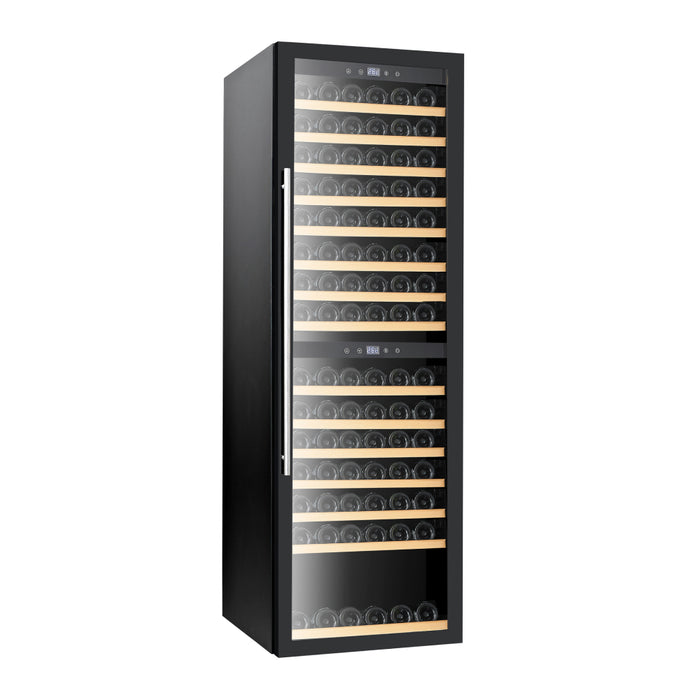 Nella 27" Dual Zone Black Glass Wine Cooler - 181 Bottles - 48258