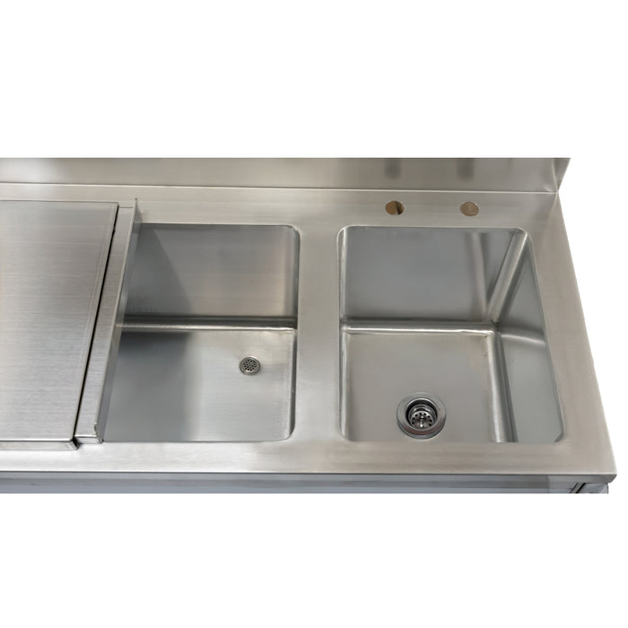 Nella 36" Cocktail Sink with Back Splash and Sliding Cover - 48618