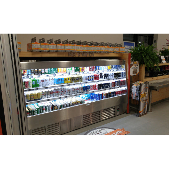Igloo 51.5" Stainless Steel Low Profile Multi-Desk Open Merchandiser - 4OMSS4